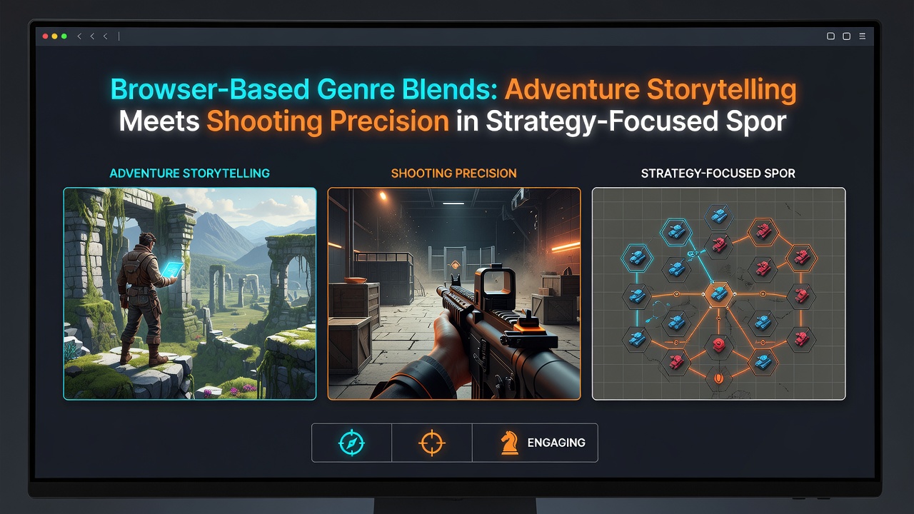 Strategic sports arena view with overlaid shooting targets and adventure quest markers in a browser game