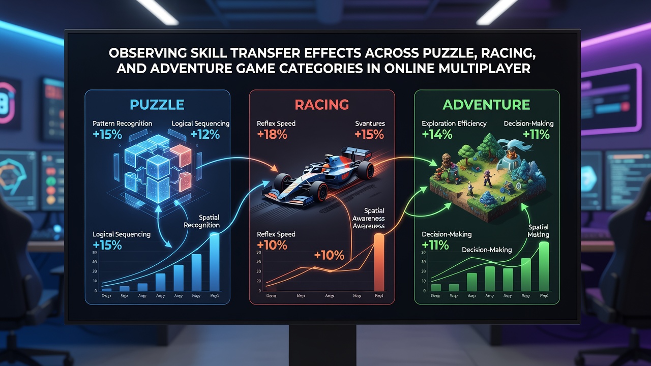 Team coordination visible in an adventure-racing hybrid multiplayer match