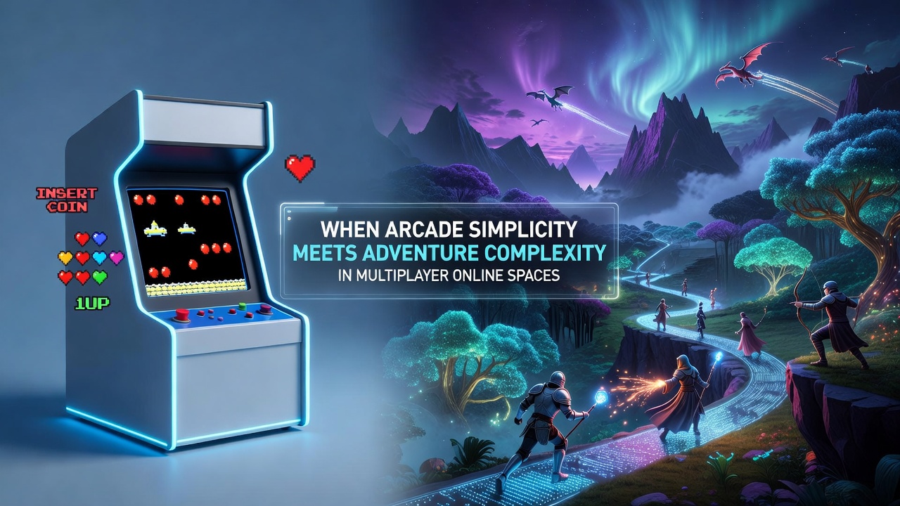 Players engaging with simple controls that unlock deeper adventure elements in a shared online multiplayer environment